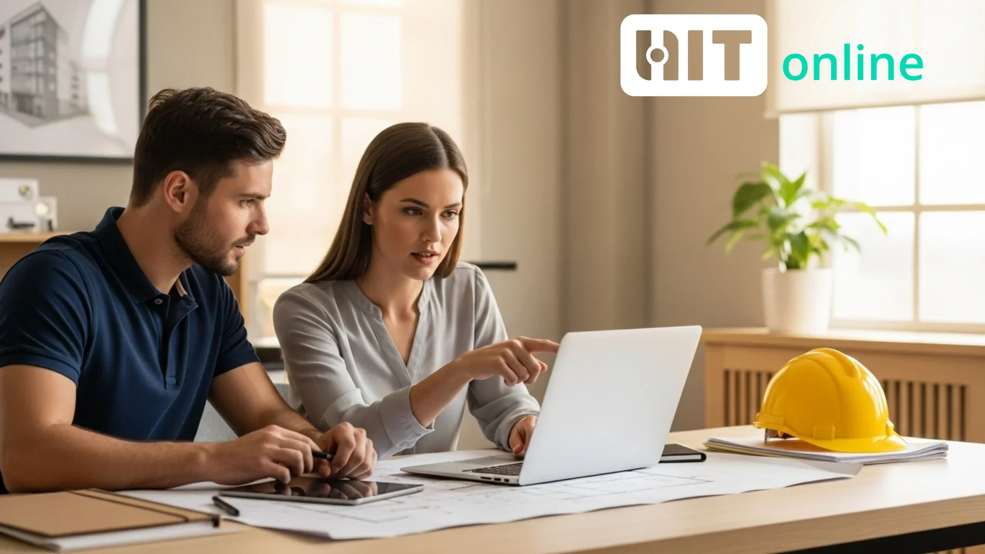 Project managers analysing performance indicators with Hit-Online