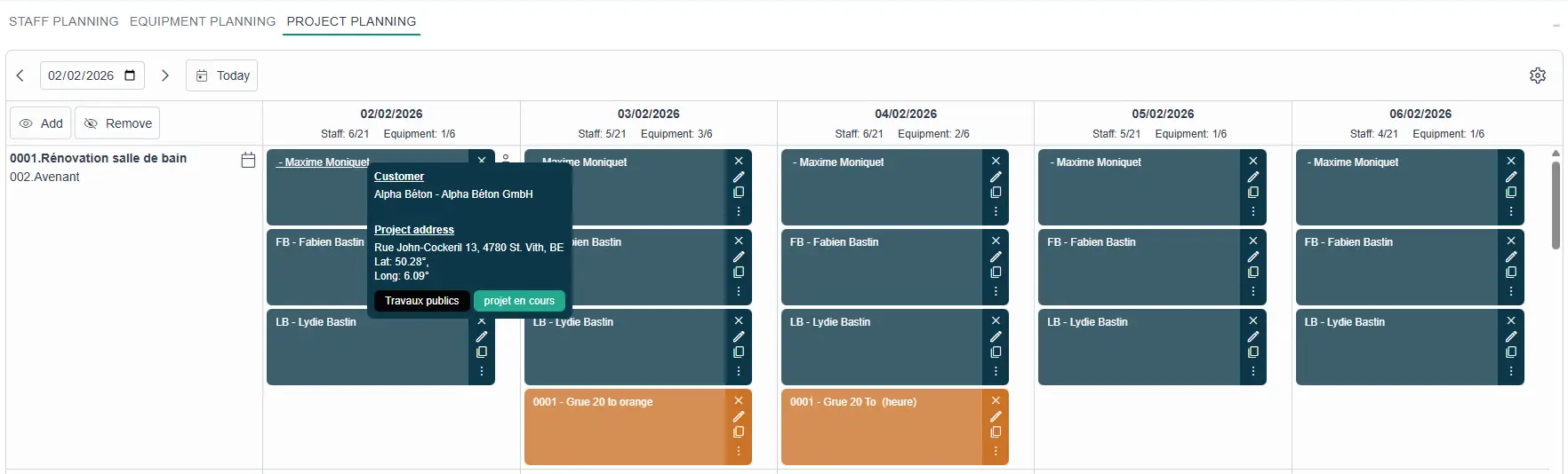 Planung enriched view
